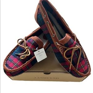 Land’s End men’s plaid moc slippers